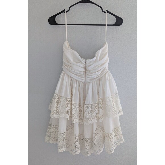 Ulla Johnson Savannah Mini Dress Women's Size 4 Ivory White Ruffled Lace Dress - Picture 7 of 10